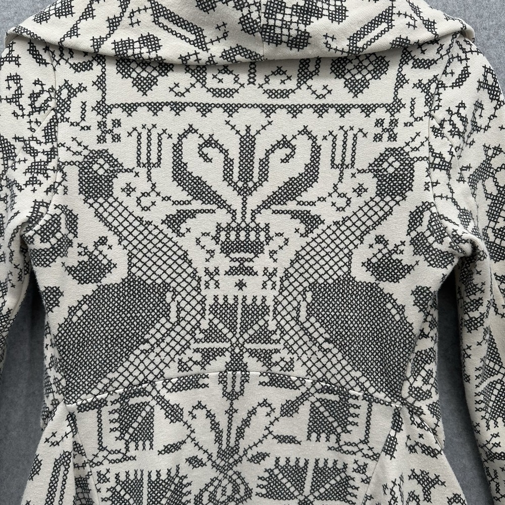Free People‎ Peacock Cross Stitch Coat Peplum Boho Peplum Pockets Cotton Size XS - Picture 4 of 9